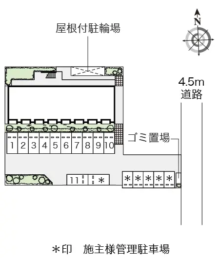 ★手数料０円★八尾市明美町　月極駐車場（LP）